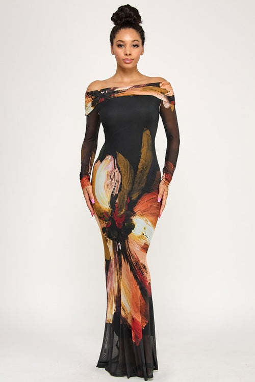 The Floral Brown Dress