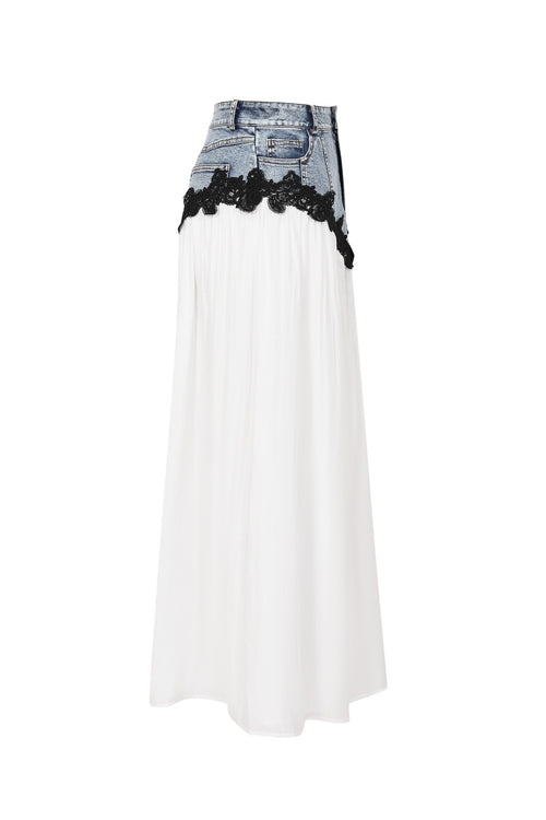 Amélie Denim Contrast Maxi Skirt