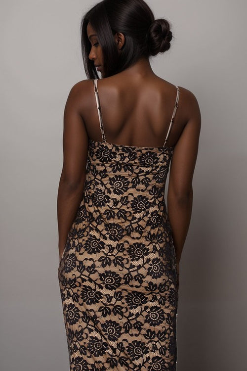 Midnight Bloom Lace Dress