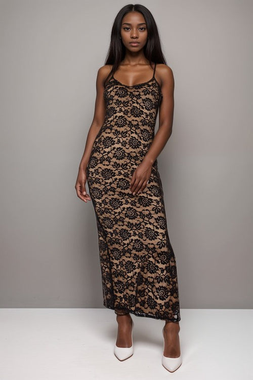 Midnight Bloom Lace Dress