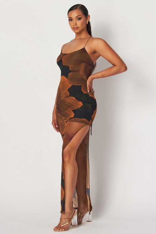Golden Bloom Maxi Dress