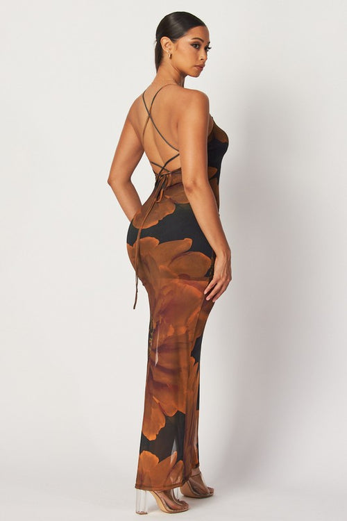 Golden Bloom Maxi Dress