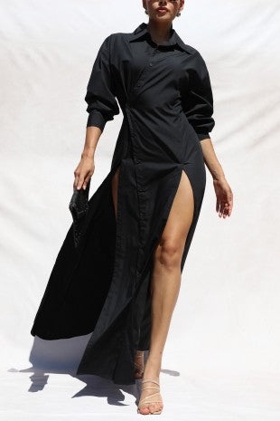 Velour Essence Dress in Black