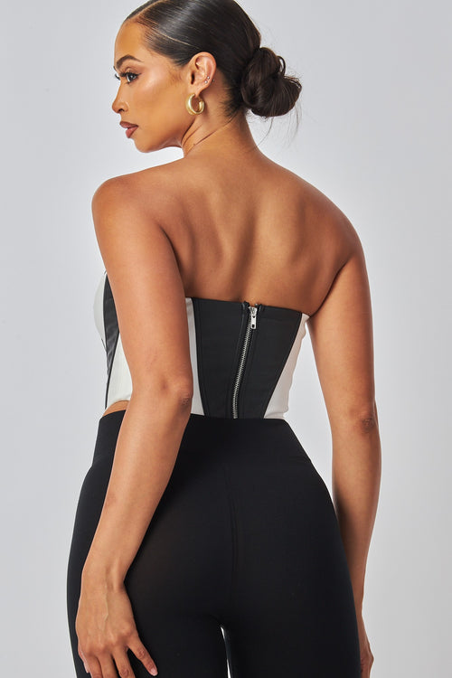 Ava Contrast Panel Corset Top