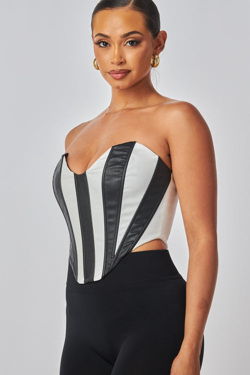 Ava Contrast Panel Corset Top