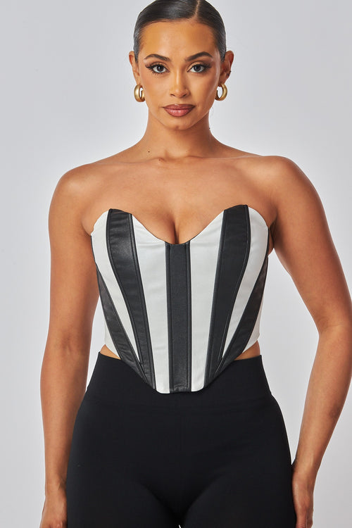 Ava Contrast Panel Corset Top