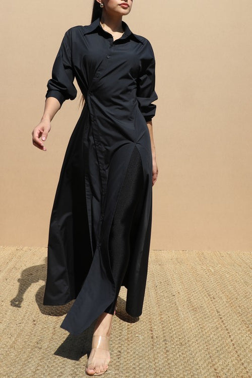 Velour Essence Dress in Black
