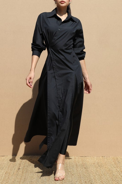 Velour Essence Dress in Black