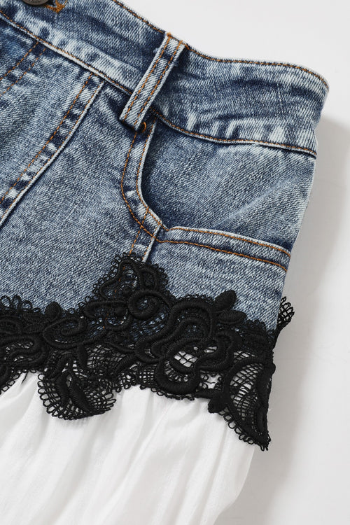 Amélie Denim Contrast Maxi Skirt