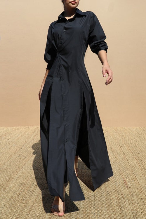 Velour Essence Dress in Black