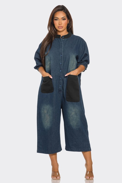 Denim Back and Forth Pocket Jumper