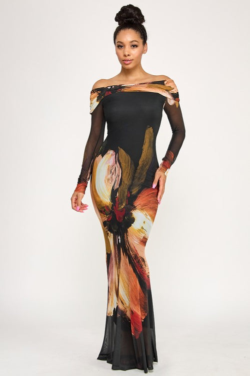 The Floral Brown Dress