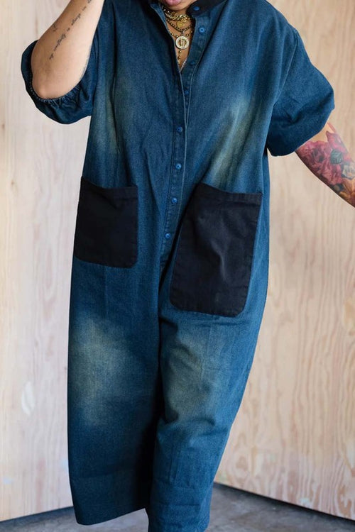 Denim Back and Forth Pocket Jumper