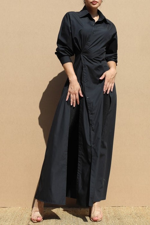 Velour Essence Dress in Black