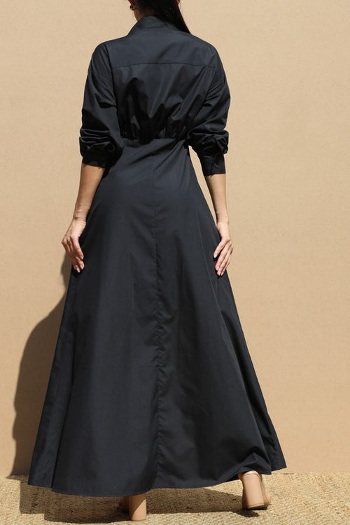 Velour Essence Dress in Black