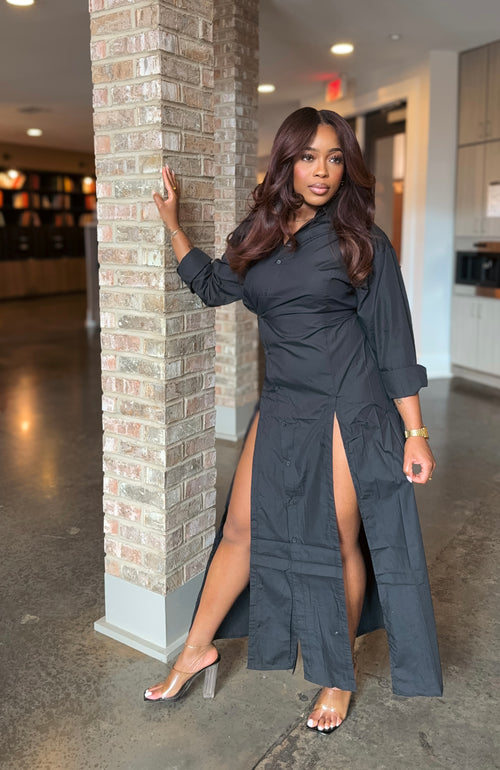Velour Essence Dress in Black