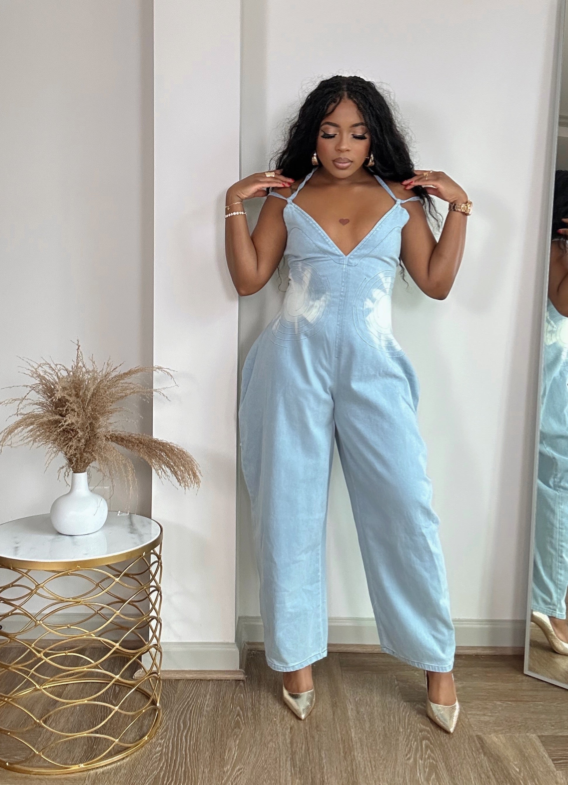 Cabana Baddie Jumpsuit in Denim Blue – Shuntel Renay Boutique