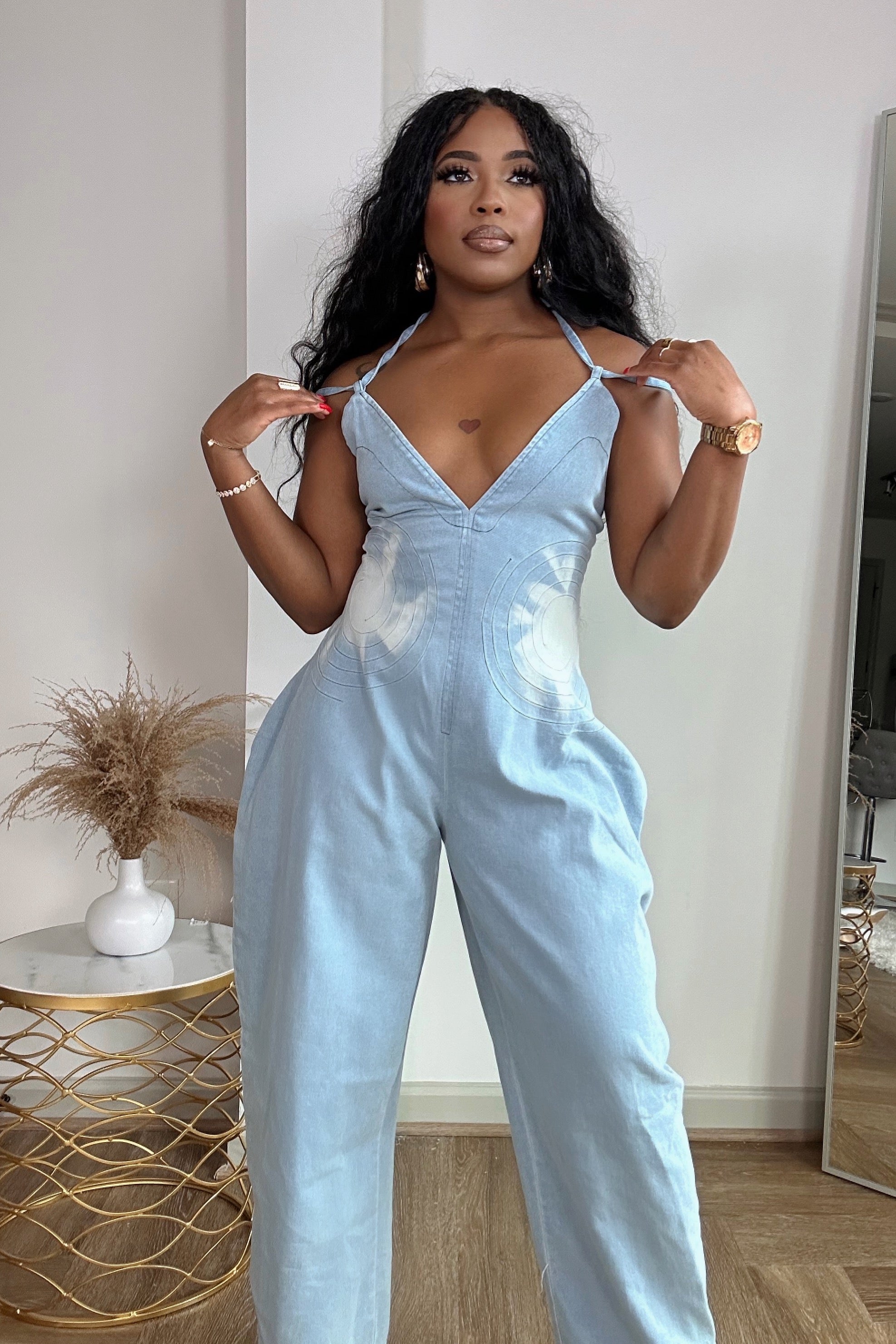 Cabana Baddie Jumpsuit in Denim Blue – Shuntel Renay Boutique