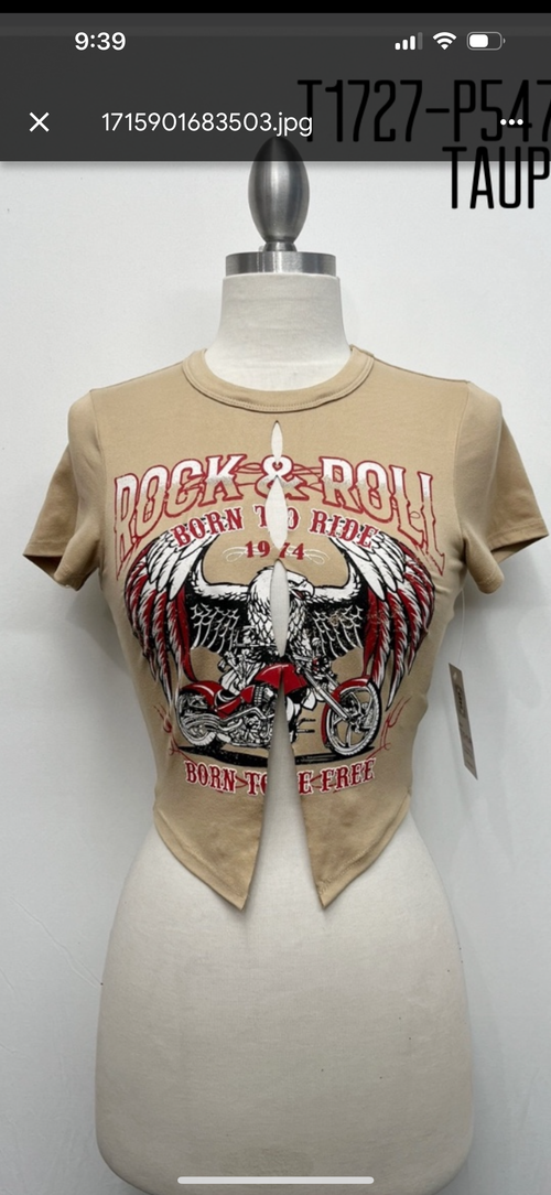 Rock & Roll Eagle Laser Cut Top