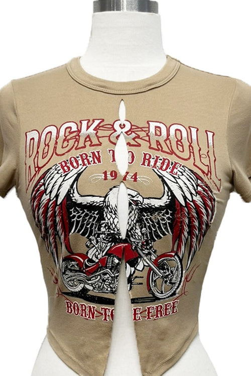 Rock & Roll Eagle Laser Cut Top