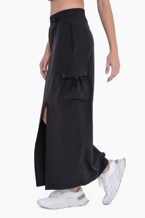 Venice Mid-Rise Front Slit Cargo Maxi Skirt