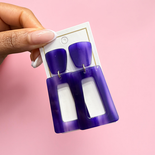 Luxe Statement Earrings - Purple Amethyst