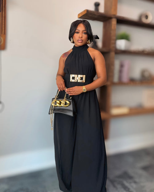 Clarissa Wide Leg Jumpsuit - Black *RESTOCK*