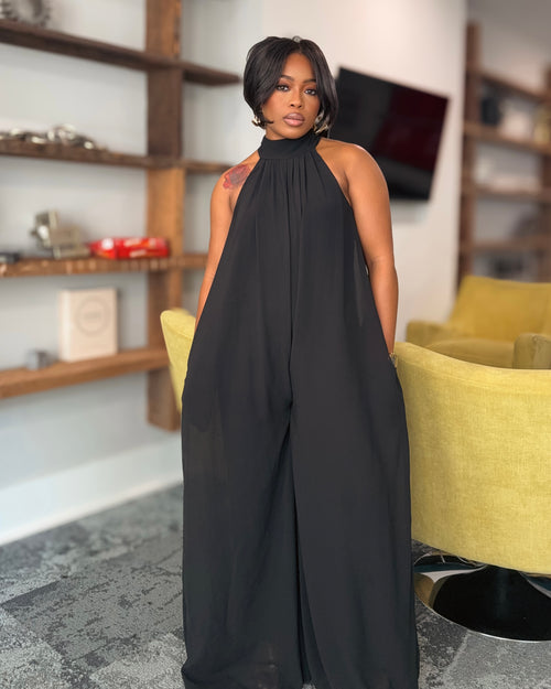 Clarissa Wide Leg Jumpsuit - Black *RESTOCK*