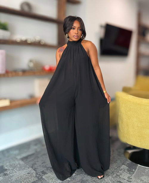 Clarissa Wide Leg Jumpsuit - Black *RESTOCK*