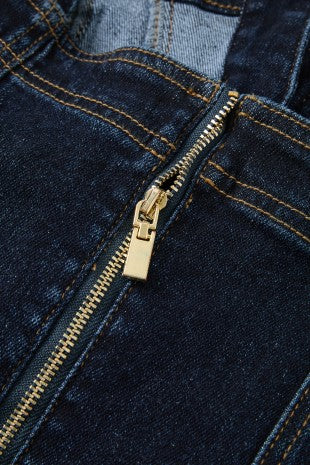 Rich Auntie Denim Button Down Midi Dress
