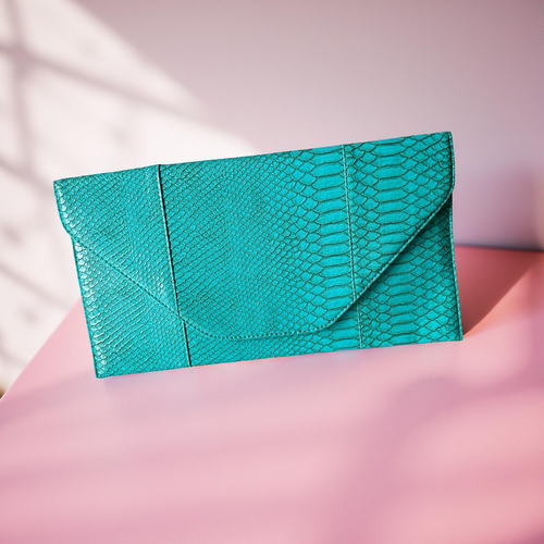 Cobra Luxe Envelope Clutch - Turquoise