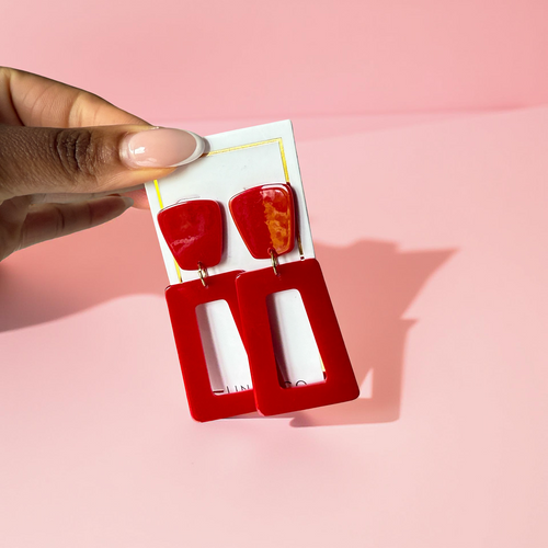 Luxe Statement Earrings - True Red