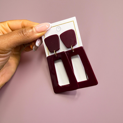 Luxe Statement Earrings - Maroon