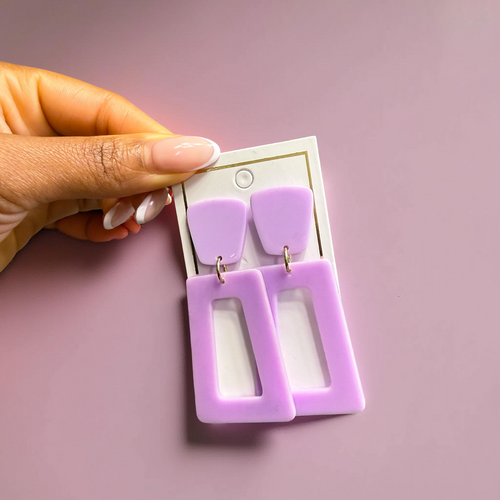 Luxe Statement Earrings -Lilac