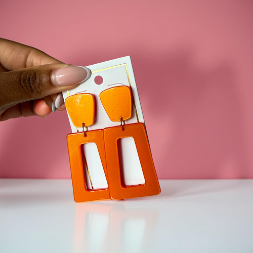 Luxe Statement Earrings - Metallic Orange
