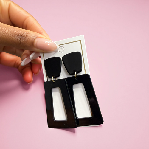 Luxe Statement Earrings - True Black